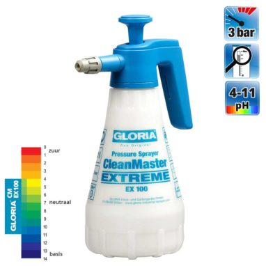 Gloria CleanMaster Extreme EX100 1 liter hand drukspuit zuur bestendig